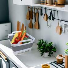 TFKI Collapsible Wash Basin For Baby Bottles - 2.4 Gallons Portable Wash Bin For RV Camping Sink Space-Saving Dish Tub Gray - Xám - Xem 8