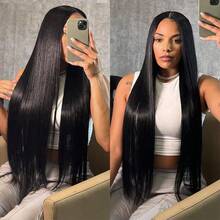 14 Inch Black Straight Human Blended Hair Bob Wigs 13x4 13x6 HD Transparent Lace Frontal Weaves Wigs 200% Density Pre Plucked Nature Hairline And Pre-Bleached Invisible Knots 4x4 Glueless Lace Front Wigs For Black Women - Natural & Black - View 8