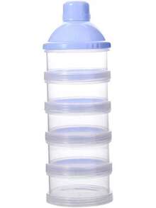 Dispensador Leche en Polvo Bebe Dispensador de Leche en Polvo Portátil 5 Capas Dispensador Leche en Polvo de Apilable de Dosificador Alta Capacidad Adecuado para Leche en Polvo Dulce Frutas (azul) - Azul - Ver 1