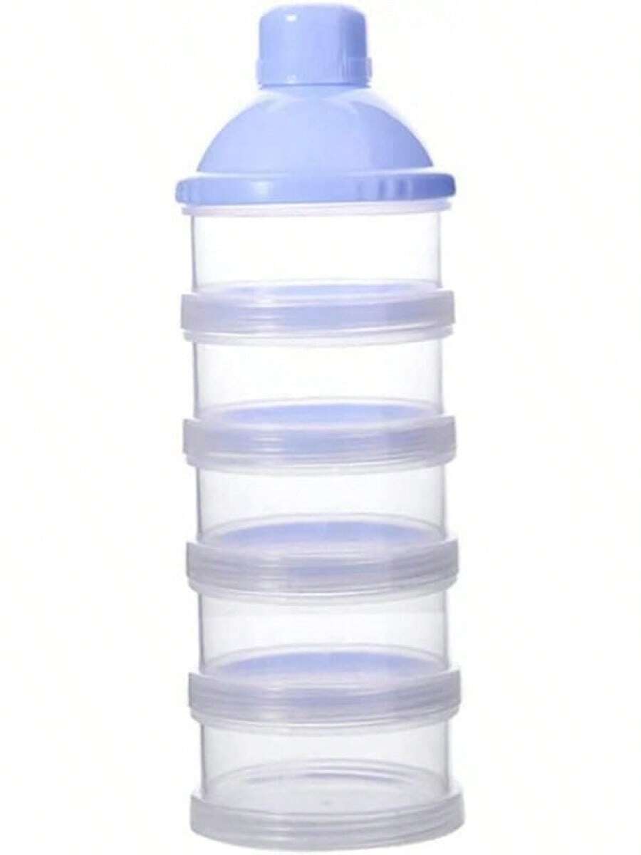 Dispensador Leche en Polvo Bebe Dispensador de Leche en Polvo Portátil 5 Capas Dispensador Leche en Polvo de Apilable de Dosificador Alta Capacidad Adecuado para Leche en Polvo Dulce Frutas (azul) - Azul - Ver 1
