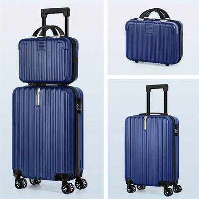 2-Piece Airline Approved Luggage Set (14" + 20" Carry-On), ABS Hardshell With Spinner Wheels & Lock, Ultimate Travel Combo Luggage Case Trolley Suitcase Spinner Suitcase Travel Luggage Travel Suitcase Hardshell Suitcase Suitcase Luggage Carry-On Suitcase With Wheels Travel Essentials Durable For Men For Women For Vacation For Business Large Capacity Travel Essential Travel Accessories Travel Organizer Travel Stuff
