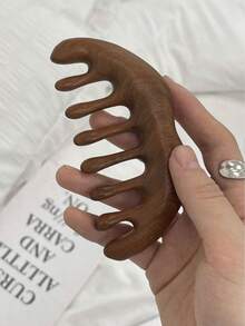 2-In-1 Massage Comb, Sandalwood Comb, 12-Tooth Wooden Comb, Multi-Function Comb, Five-Finger Comb, Wide-Tooth Comb, Health Comb, Sandalwood Massage Comb, Neck Massage, Scalp Acupressure Massage, For Hair Care - Multicolor - View 4