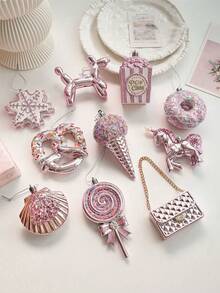 This Single-Piece Pink Ornament Features A Soft Shimmer And Can Be Used As A Christmas Tree Window Decoration, Candy Snowflake, Or In Various Other Styles. It Is A Christmas Tree Accessory, Holiday Party Decoration, Suitable For New Year's Outdoor Decorations, Wedding Party Decorations, Christmas, Thanksgiving And Other Holiday Party Decorations, Family Gatherings, And Gifts For Friends.