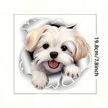 1 pieza Pegatina de asiento de inodoro de perro blanco, herramienta de pegatina para el tanque del baño del hogar, adecuada para pegatinas de puertas, pegatinas de pared, para agregar un poco de diversión a tu casa