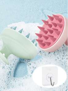 Brosse de massage du cuir chevelu en silicone 4 couleurs avec poignée douce, soin doux du cuir chevelu pour prévenir la casse des cheveux