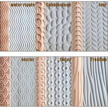 JOJOCY Clay Rollers Textured, Wooden Hand Rollers Clay Modeling Pattern Rollers Kit Foliage Barks Ripples Stars Pebbles Swflake Ceramic DIY Tools Pottery Stamp Roller For Pasta (Set 2) - 第一組 - 查看 2