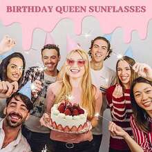 Birthday Glasses For Women- 'Birthday Queen' Birthday Glasses For Happy Birthday Party Gifts Accessories Party Favors - Pink - 查看 4