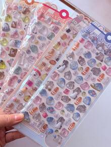 可爱卡通幽灵3D贴纸，环氧树脂水晶贴纸，可用于装饰手机、记事本、杯子等，贴纸艺术 - 彩色 - 查看 7