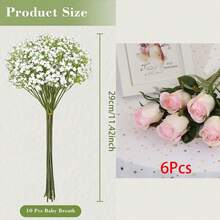 Valentine's Day Fake Flower Gift, Artificial Rose Bouquet Set In Red Pink White Blue, Fake Flowers For Anniversary, Birthday, Home Decor - Multicolor - View 10