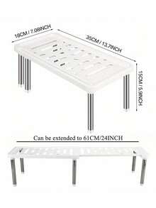 可扩展厨房收纳架，可拆卸可调节储物架，多功能水槽下置物架，橱柜架，衣柜架，浴室架，紧凑可调节节省空间置物架，适用于厨房、客厅、卧室、家居收纳，简约风格 - 彩色 - 查看 6