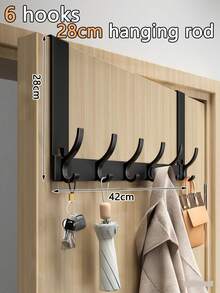 New No-Drill Door Hook, Over-The-Door Hanging Rack, Extended Length Door Mounted Clothes Hanger, Essential For Hanging Clothes. Ideal For Bedroom Storage. - Multicolor - View 26