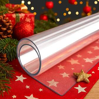 1pc 0.25mm Thick Transparent PVC Tablecloth Protector, Odorless, Waterproof, Oil-Resistant, Heat-Resistant, Suitable For Hotel, Home, Coffee Table, Desk, Computer Mat