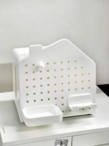1pc House Shaped Pegboard, Can Hold Tissue Box, Serve As Phone Stand, Ball Hook, Bottom Stand, Multifunctional Storage Box - Multicolor - View 11