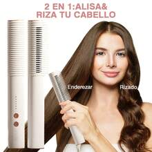 Cepillo Alisador de Pelo 3 en 1 – Alisa, Riza y Da Volumen | Calentamiento Rápido en 30 Segundos, 5 Niveles de Temperatura y Tecnología Cerámica Anti Frizz | Peina sin Daño, con Dientes 3D Antiquemaduras | Ideal para Uso Diario, Viajes o Regalo para Mujeres. - Blanco - Ver 3