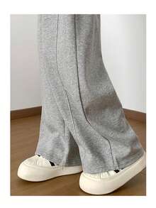 Y2K Tops, Korean Fashion Bottoms, Pants, Women's Spring And Summer Clothing, Sweatpants, Knit Pants, Spring And Summer Pants, Korean Women's Office Casual Wear, Loungewear, Slacks, Sweatshirts, High-Waisted Wide-Leg Pants, Women's Pants, Trousers, Fall Clothing. Women's Sizes Range From S To XL, And Are Cut To Fit Both Short And Tall Women. Furthermore, The Simple Cut Makes Them Windproof And Excellent At Retaining Heat, Making Them Ideal For Everyday Wear. - [Kiểu thường] Xám nhạt - Xem 4