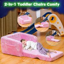 2 - In - 1 Soft Couch Fold Out, Foldable Chair, Glow In Dark Sofa Playroom, Convertible Foam And Floor Cushion And And