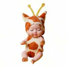 1pc Winter Wonderland Accent - Mini Sleeping Doll In Animal Robe - Multicolor - View 13