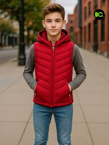 Big City Tween Boys Extended Size Tanks - Red - View 3