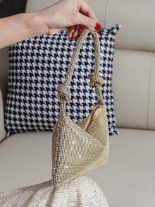 Mini Sparkling Rhinestone Handbag, Elegant Clutch Purse For Women, Suitable For Parties, Galas And Events - Gold - View 5