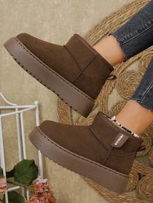 Fall/Winter Thick Sole Comfortable Slip-On Ankle Boots, Warm, Fashionable, Versatile,Fur Boots