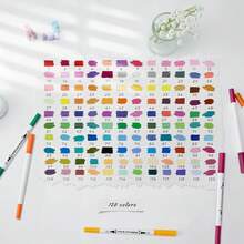 Ohuhu Markers For Adult Coloring Books No Bleeding 120 Colors Coloring Markers Water-Based Dual Tips Fineliner & Brush Drawing Pens Art Pens For Adults Sketch Journal - Maui - White - 120 色 - 查看 3