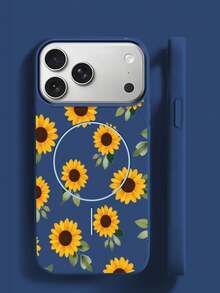 Custodia magnetica opaca per iPhone 17 Pro Max e 17 Air, custodia protettiva in TPU a forma di girasole, scocca morbida e antiurto - Viola - Visualizzare 5
