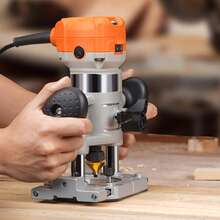 Enrutador de madera , 1.25HP 800W, herramienta combinada de enrutador de corte de madera compacto con inmersión y base fija, 30000RPM 6 velocidades variables, con capucha de polvo de pinzas de 1/4 '' y 5/16'', para corte de ranuras de carpintería - 800 W - Ver 9