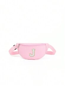 1 件女孩 A-Z 字母腰包/单肩包/斜挎包，可爱腰包适合日常使用、户外、旅行、徒步旅行、便携，是理想的礼物选择 - 粉色 - 查看 37