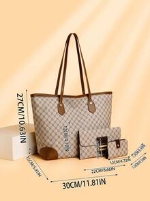 Bolso de mano casual y versátil de moda para mujer, con gran capacidad y juego de cartera, ideal para el uso diario - Multicolor - Ver 7