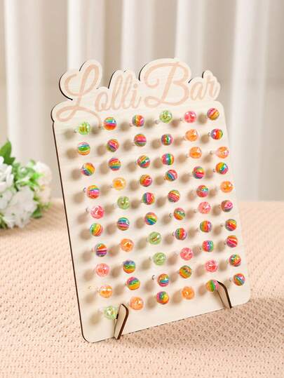 60-Hole Wooden Lollipop Display Stand, Mini Lollipop Display Rack, Rustic Wedding Candy Bar, Birthday Party Decor, Wedding Decor, Baby Shower Decor, Home Decor, Kitchen Dining Table Decor, Cake Pops & Lollipop Countertop Display, Candy Buffet & Party Favor Organizer, Outdoor Garden Afternoon Tea Party Supplies