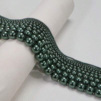 Smooth Round Turquoise Green Beads Necklace, DIY Jewelry Accessories, Various Sizes, European And American INS Style