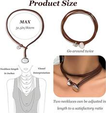 Long Tiantian Boho Women Western Jewelry Turquoise Necklace Country Concert Outfits Layered Black Brown Leather Choker Western Cowgirl Accessories Gifts Stocking Stuffers 2025 - A11:女士波西米亞風項鍊 - 查看 2