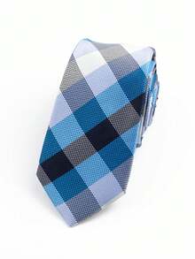 1 pieza Corbata delgada formal de negocios para hombres a cuadros y rayas de 6 cm, adecuada para el trabajo, uso diario, bodas y fiestas