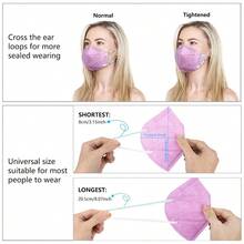 KN95 Face Mask 50 PCS Breathable Protection Masks Individually Wrapped 5-Ply KN95 Black Masks Cup Dust Safety Masks - Hot Pink - View 6