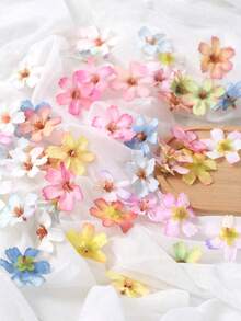 10/30pcs Artificial Flower Heads, 1.57in Mini Simulation Cherry Plum Blossom & Daisy Flower, For DIY Crafts, Wreaths, Photo Frame Decor, Home Decoration, Wedding, Party Decoration, Perfect For Valentine's Day, Thanksgiving, Mother's Day - Multicolor - View 2