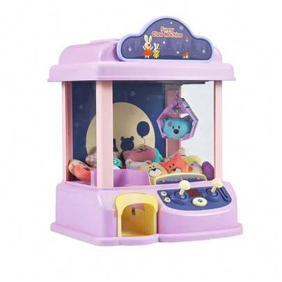 La consola de juegos que atrapa muñecas Juego juguetes de máquina garra con luz eléctrica, música,para que los niños jueguen en casa, regalo para niñas y niños,con estilo de dibujos animados y lindos adornos.