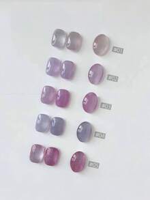 15毫升冰晶透明指甲油凝胶，2026新款紫色系列，含碎钻，畅销裸色透明紫色美甲沙龙专供 - 彩色 - 查看 2