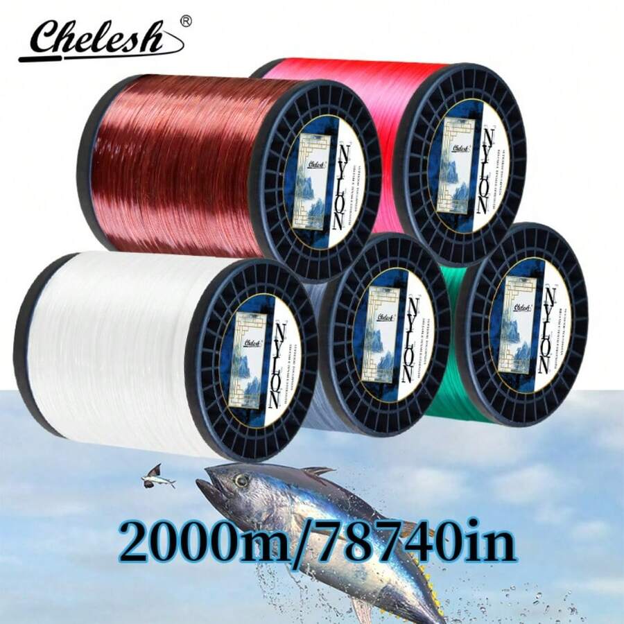 Chelesh 2000m Smooth Nylon Monofilament Fishing Line, -Resistant, Easy Casting, Anti-Aging, Multiple Colors & Strengths Available, Suitable For Carp Fishing, DIY Jewelry Beading - Multicolor - View 1