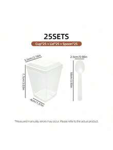 5oz Square Plastic Dessert Cups With Lids And Spoons, 25/50/100 Pcs Set, Parfait/Appetizer Cups For Yogurt, Mousse, Ice Cream, Pudding - Reusable Clear Containers, Birthday, Wedding, Holiday (Christmas, Eid, Oktoberfest) Gifts, Party, Festival Dessert Supplies