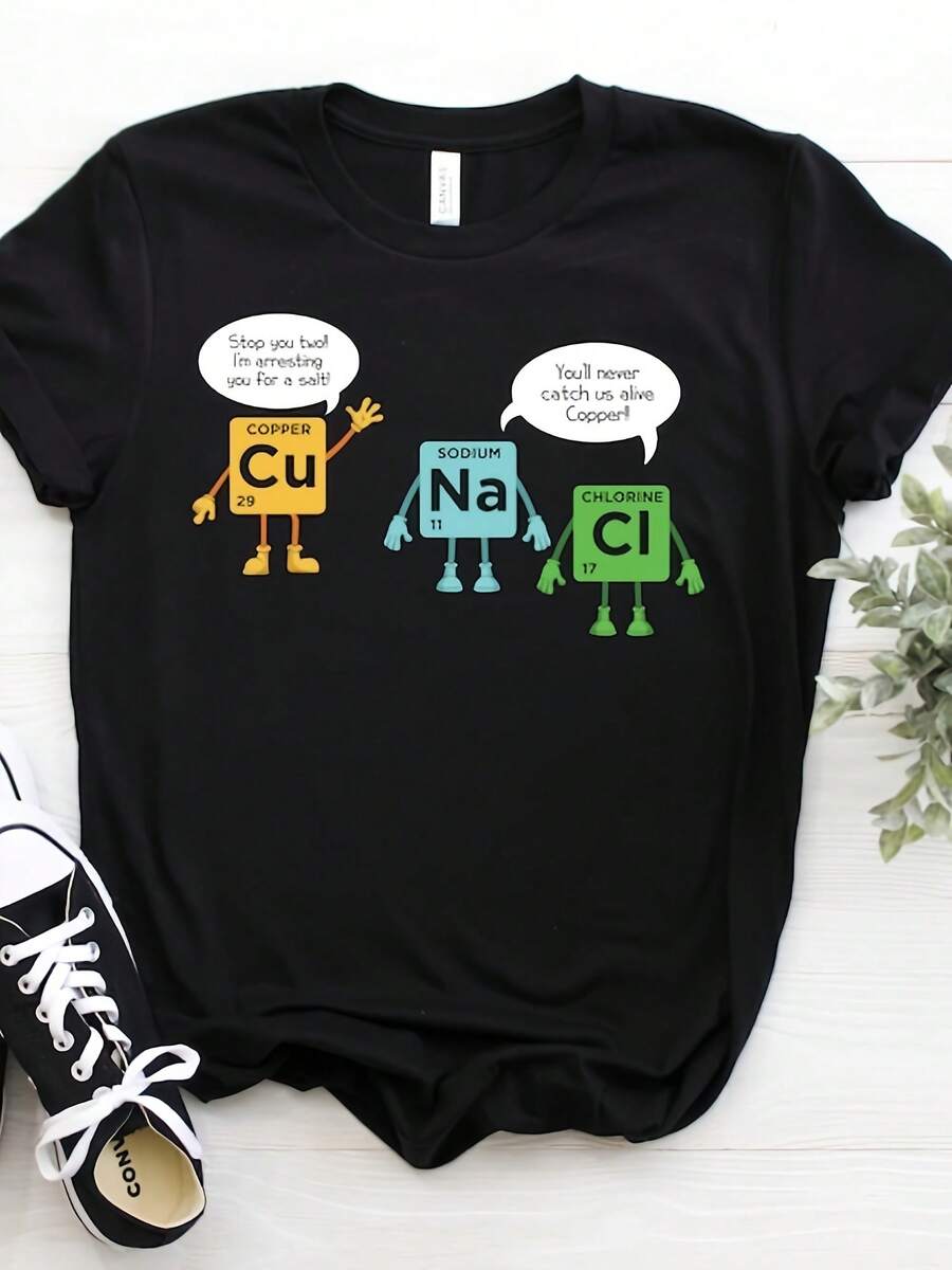 Science Funny Scientist Nerd Geeks Students Teachers Gift T-Shirt, Scientific TShirt, Chemistry Physics Scientists Biology Chemistry Physics,This Fun Printed Casual T-Shirt Is The Perfect Gift For Valentine's Day/Christmas - 款式25 - 查看 1