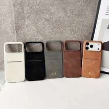 Personalized Name Phone Case Compatible With IPhone 17/16/15/14/13 Pro Max, Vintage Card Slot Design, Engraved, Anti-Fall, Anti-Scratch, Anti-Fingerprint, Great Gift - Grey - View 5