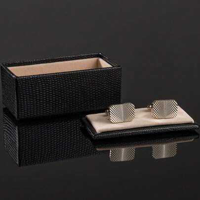 1 par de gemelos de alta calidad de oro y cobre suave para caballero, para negocios