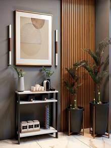 Side Table/Medium, All MDF, For Kitchen, Side Table, Support Table. - Black and White - View 4