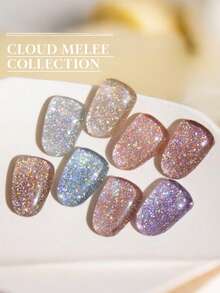 15毫升云雾钻石凝胶，2026新款霓虹闪粉反光迪斯科美甲钻石凝胶 - 彩色 - 查看 3