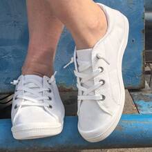 New Women's Low-Top Lace-Up Shoes, Casual, Stylish, Plus-Size, Simple And Versatile Outdoor Sports Shoes, A Must-Have For Outdoor Fitness And Jogging. - 白色 - 查看 3