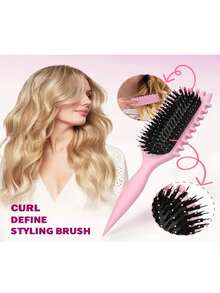 3pcs/2pcs/1pc Curling Iron - Anti-Static, Double Brush Head Area Suitable For Curly/Wavy Hair/Normal Hair Quality, Compatible With Flat Clips, Is The Gift For Women - Suitable For All Hair Types, Curling Iron, Ergonomic Handle, Comfortable Grip,Back To School,Travel Holiday Essentials,Hair Accessories For Women - Multicolor - View 9