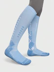 1 Pair Sports Ski Socks,Professional Outdoor Warm-Keeping Socks Contain Sheep's Wool ,Thick Cushioned Anti-Slip Bottom Moisture-Wicking Sports Socks For Ski, Ice Hockey,Running,Best Gifts For Holiday - Multicolor - View 10