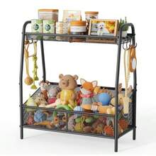 Full Metal Dog Toy Basket 23.6x11.2x7.9 Large Dogs Toy Bin With Storage Organizer Chew-Resistant Toy Box For Dog Stuff Accessories Pet Toy Storage Holder For Cat Dogs Essential Supplies In Living Room Bedroom Or Entryway - Black - View 1