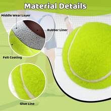[One]Elastic Ball Trainer With Rope Single Tennis Practice Ball With Buckle High Elasticity Fitness Ball Beginner Rebound Training Ball - 3.8-meter Elastic Rope + 1 Tennis Ball [Weight: 68g] - View 5