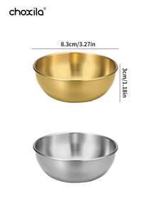 choxila 1/3/5个装不锈钢蘸酱杯，迷你蘸酱碗，可重复使用的金属调味杯，酱料碟，盘子，圆形调味容器，适用于家庭、派对、餐厅厨房 - 碗 - 查看 7